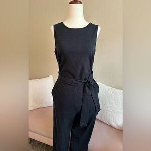 Marine Layer Eloise Jumpsuit Black Sleeveless Tie Waist Open Back Women’s Small